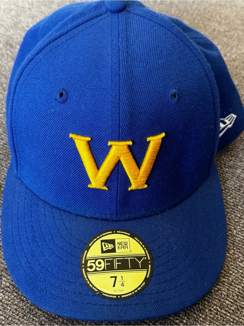 Golden State Warriors • New Era 59FIFTY Fitted Hat 7 1/4 • Blue Gold NBA 🏀
